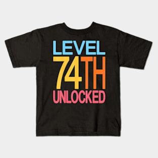 Level 74th  74th Birthday Video  74 Years Old Kids T-Shirt